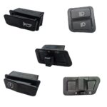 AUTOXYGEN Scooter Modular Switches With LED Self/Indicator/Horn/Dipper/Head Light (Set Of 5 Pcs.) For Activa/Yamaha Ray/Access/Scooty Pep | Black | Push button, 1_way