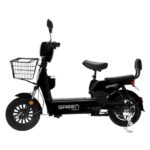 Green Udaan Low Speed Electric Scooter Non RTO 60KM Range Black with Portable Charger