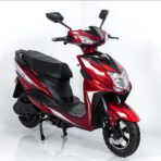 MiIOOX Electric Scooter, 2-Wheeler, Metallic Red, with Backrest and LED Headlights Waterproof Lithium Ion Battery with 48V 30AH Range:60-70Km Speed:45km/h