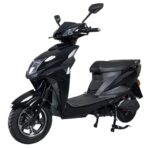 MIOOX Electric Scooter, Sporty Design, Black and Grey, LED Headlight, Wide Seat, Waterproof Lithium Ion Battery with 48V 30AH Range:60-70km Speed:45km/h Non RTO-EV Bike