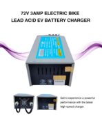 72V 3A EV Electric Scooter Lead Acid Battery Fast Charger | Compatible with 72V (6x12V) Batteries | 3-Pin Connector | Heavy-Duty Build Rapid Charging - Image 4