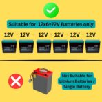 72V 4A Waterproof E-Bike Electric Scooter Lead Acid/Graphene Battery Fast Charger | Compatible with 72V (6x12V) Batteries | 3-Pin Connector | Heavy-Duty Build Rapid Charging - Image 5