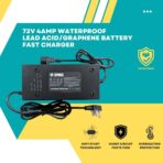 72V 4A Waterproof E-Bike Electric Scooter Lead Acid/Graphene Battery Fast Charger | Compatible with 72V (6x12V) Batteries | 3-Pin Connector | Heavy-Duty Build Rapid Charging - Image 4