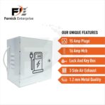 FORNICK® Electric Two-Wheeler Charger Box with Lock – Durable Metal Body, Weatherproof, Inbuilt 15 AMP Plug & MCB for Safety – Wall Mountable, Compatible with Ola, Ather, Bajaj, TVS, and More - Image 3