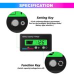 amiciSense 8~70V Battery Capacity Indicator for Lead Acid Battery, Check Battery Voltage and Charge Percentage of E-Rickshaw and E-Bikes, Green Display - Image 3